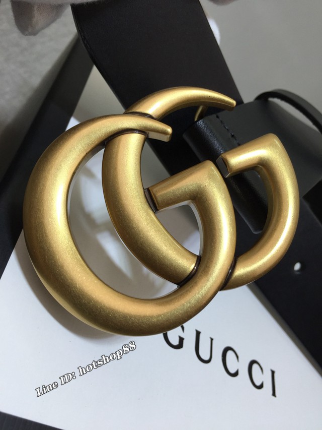 Gucci男士經典皮帶 古奇雙G低腰高腰穿戴腰帶  jjp1768